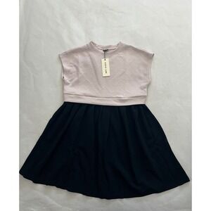 SHEIN LUNE Womens Textured Quilted Mini Dress Pink Black Sz M